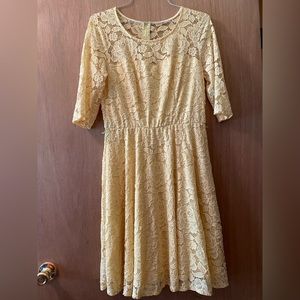 Yellow lace dress